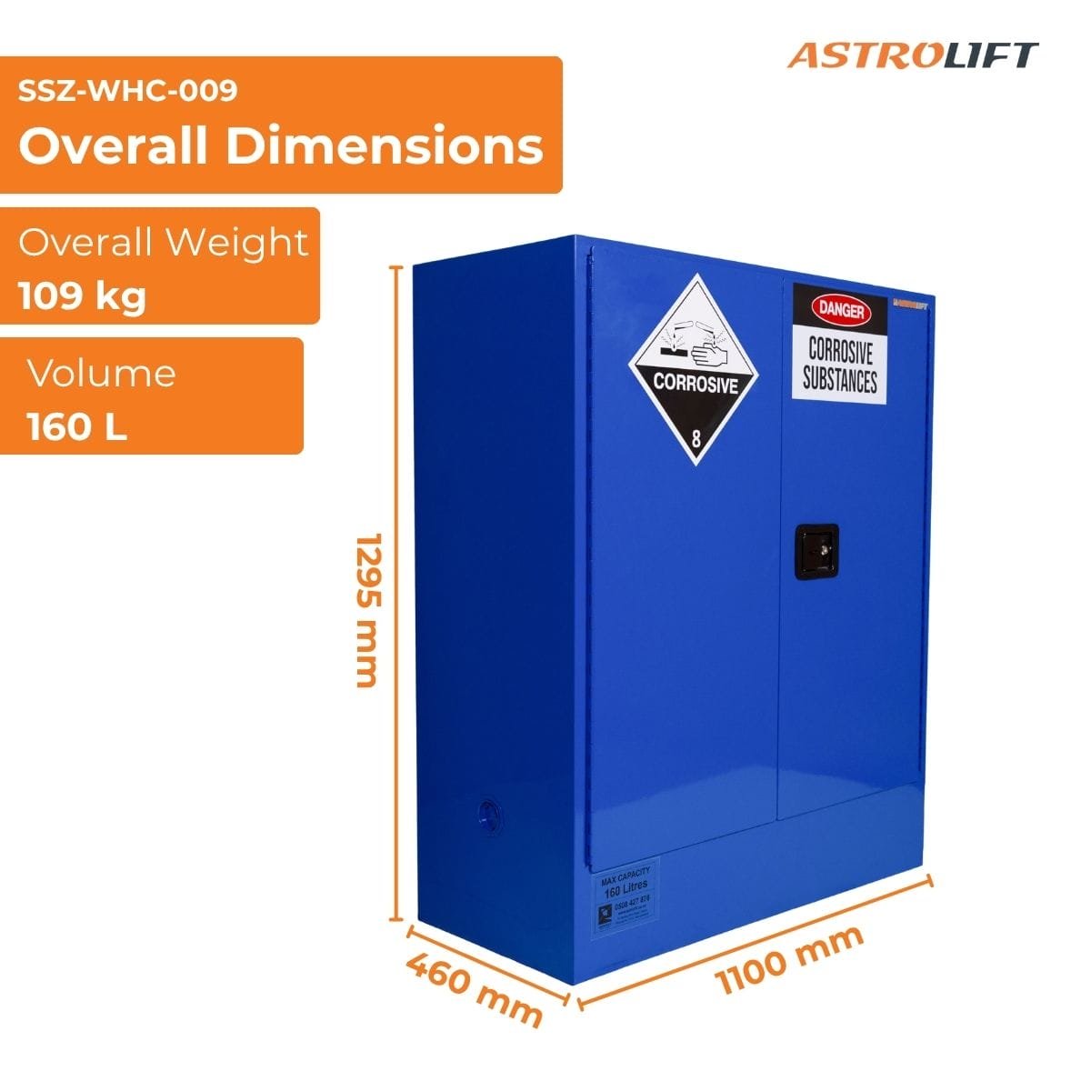 Buy Corrosive Storage Cabinet  in Safety and Protection available at Astrolift NZ